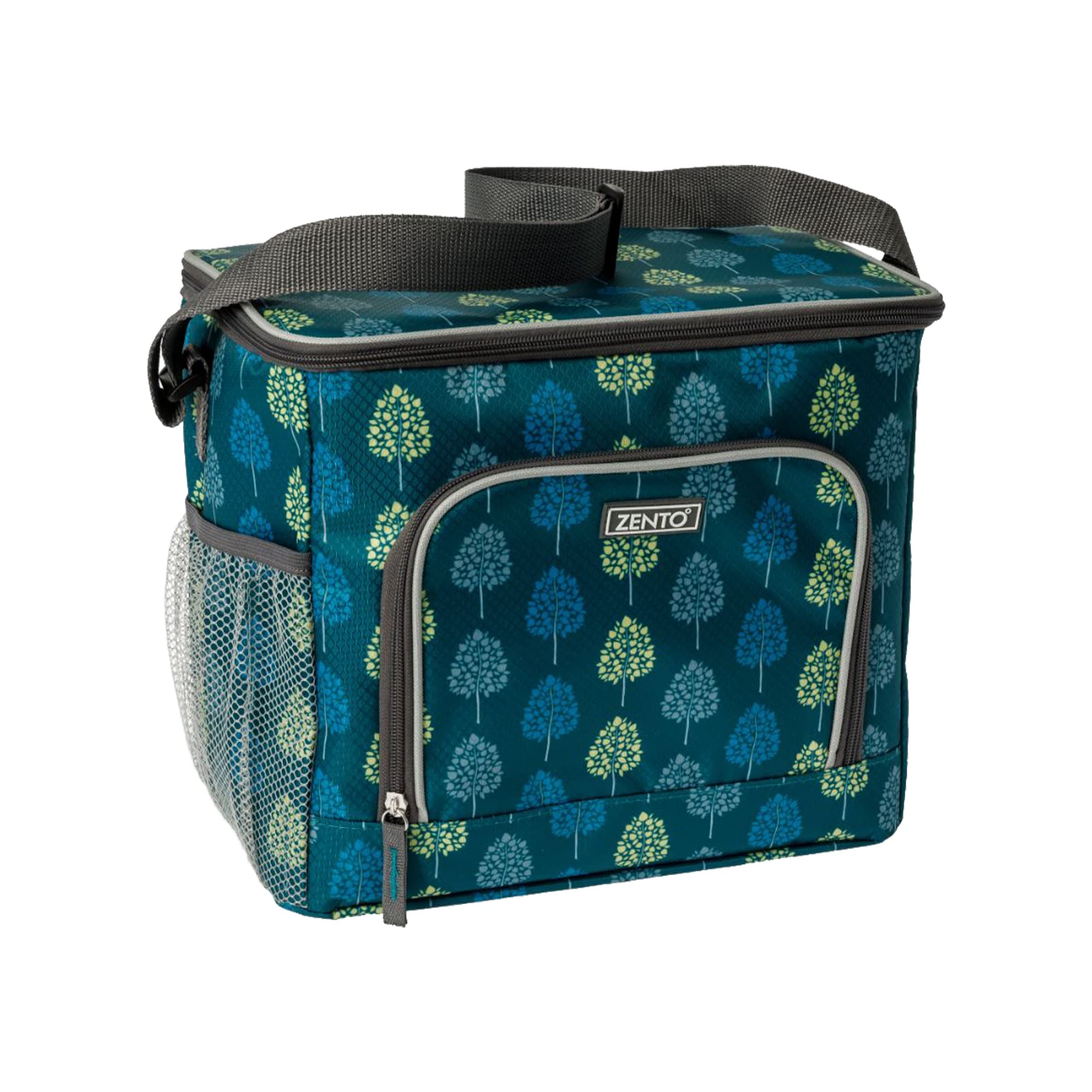Zento Woodland Cool Bag|16L capacity|6hrs| Holds up to 24 Cans| Sunburst Design, Insulated Lining & Ripstop Fabric Keeps Your Snacks Fresh-Travel/Camping/Picnic | Green