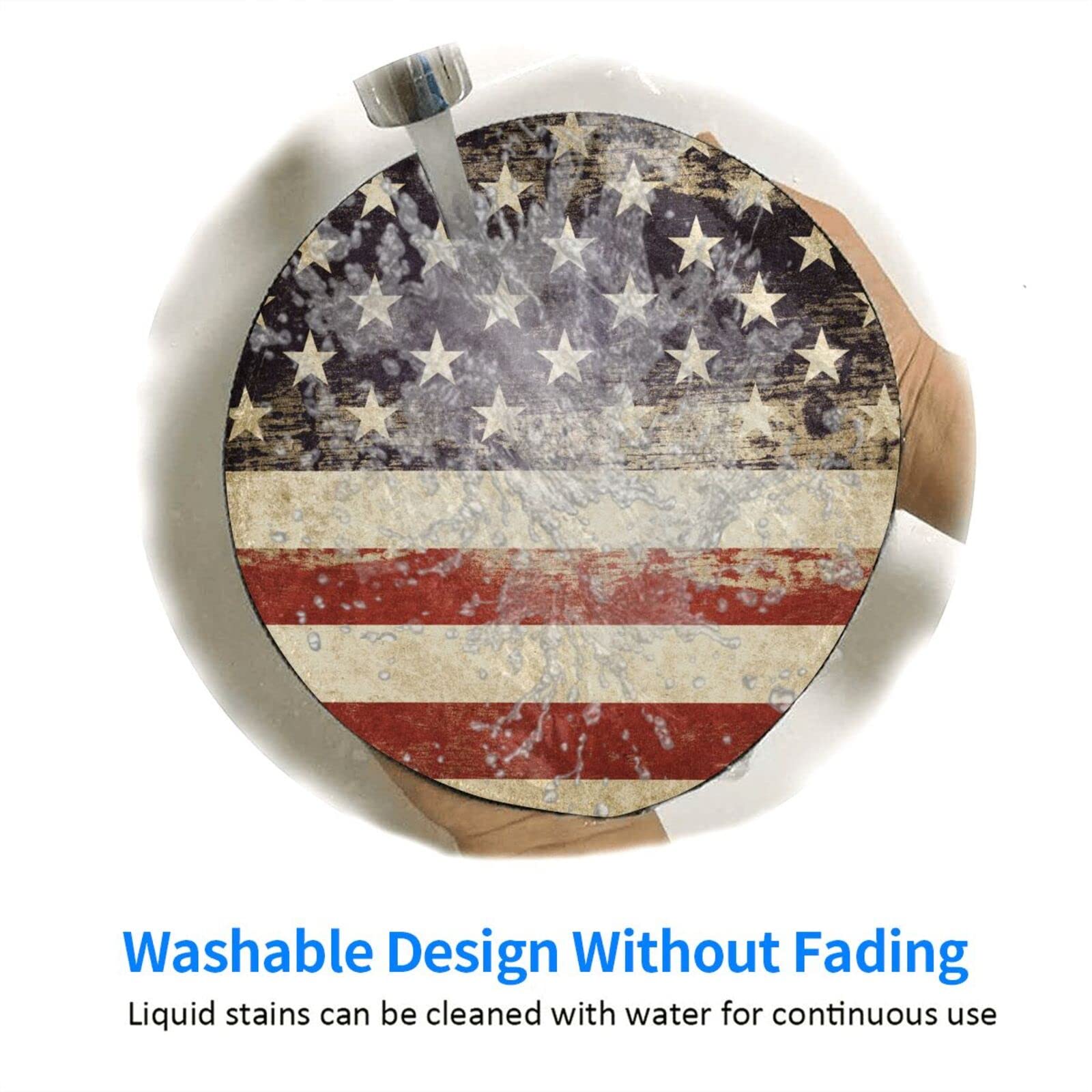 Tapis De Souris Rond - Drapeau Américain Dallas USA - Cadeau De Bureau