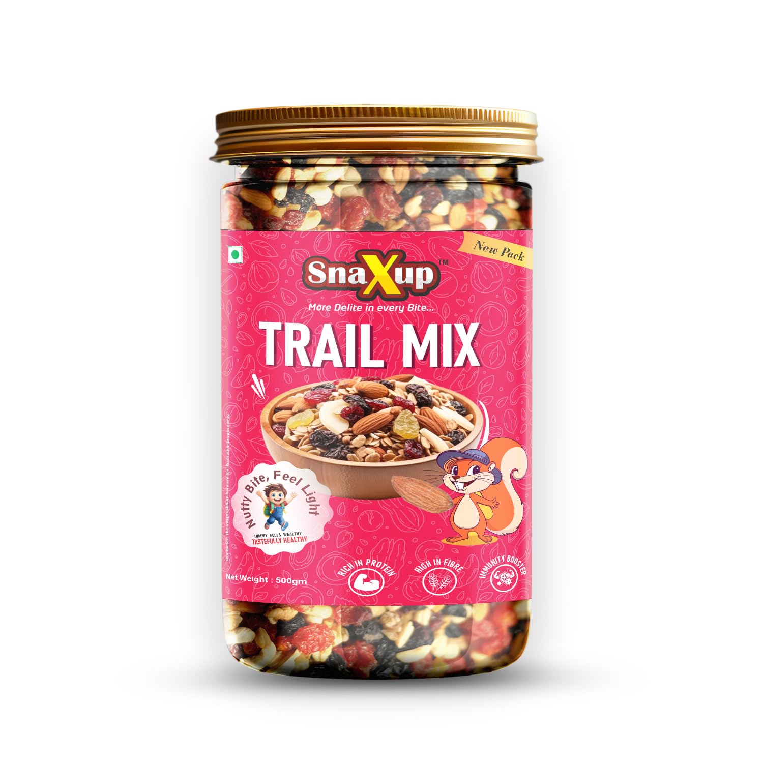 Snaxup Absolute Health Dry Fruits Trail Mix, Premium Trail Mix | Healthy Mixed Nuts with Dry Fruits | Almonds | Cashews | Cranberry | Pumpkin Seeds | Candied Amla, Reusable Jar (500g, Trail Mix)-picture-12