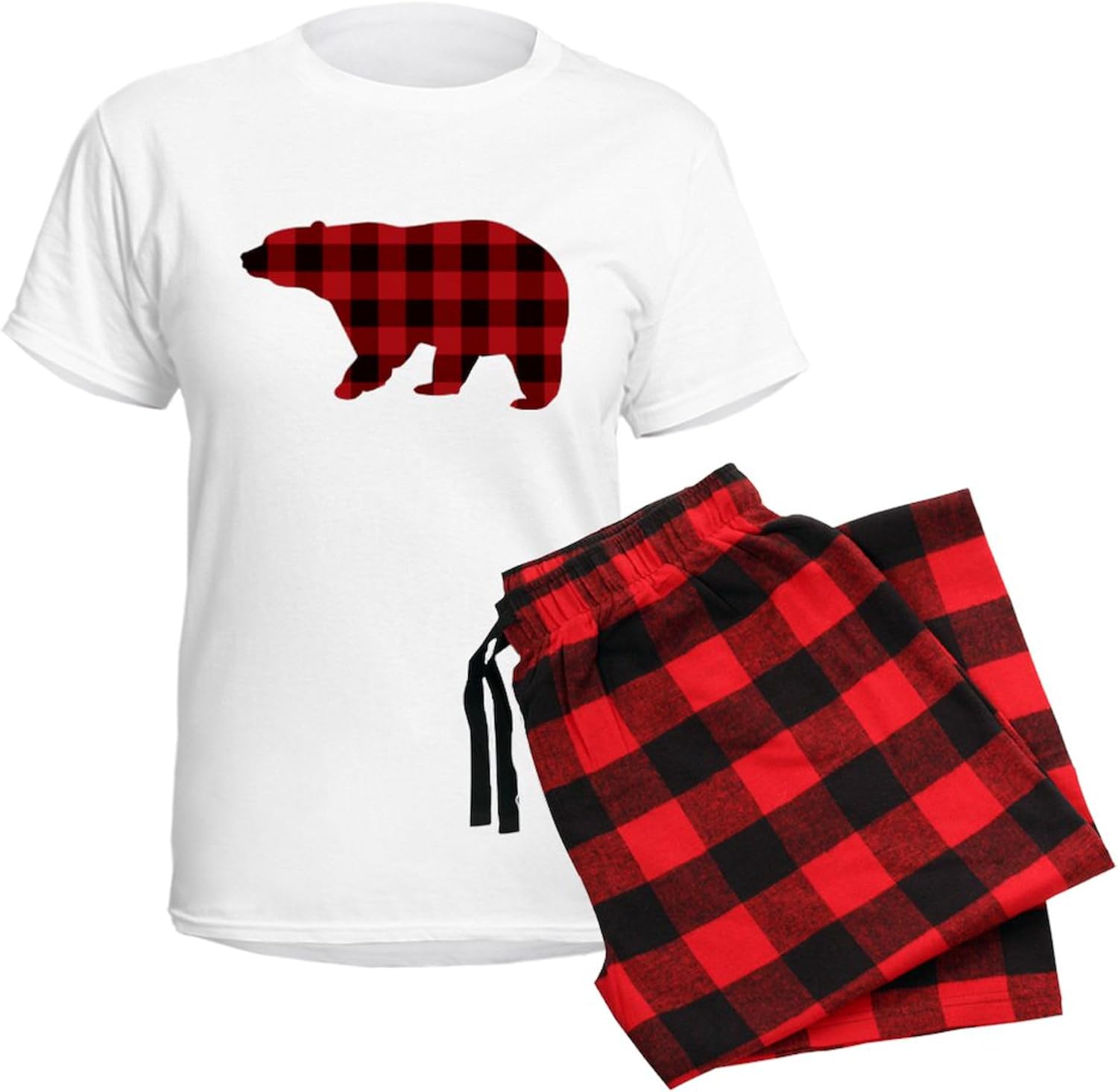 CafePress Lumberjack Buffalo Plaid Be Women's Light Pajamas Women's Novelty Cotton Pajama Set, Comfortable PJ Sleepwear