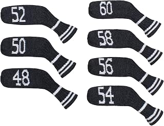 Scott Edward 1/7/10 Pcs Knitted Golf Club Head Covers for Irons Wedge Cuteness and Basically Socks Shape Washable Golf Club Head Protector on Classic Stripes Style,Double Sided Customization