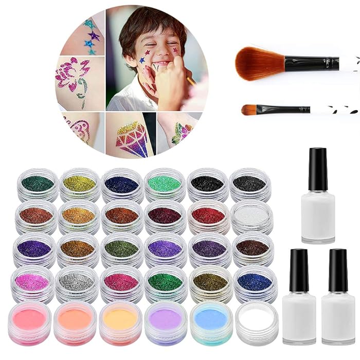 Buy Glitter Tattoo Kit, Sinicyder Glitter Tattoo Set Temporary Tattoos