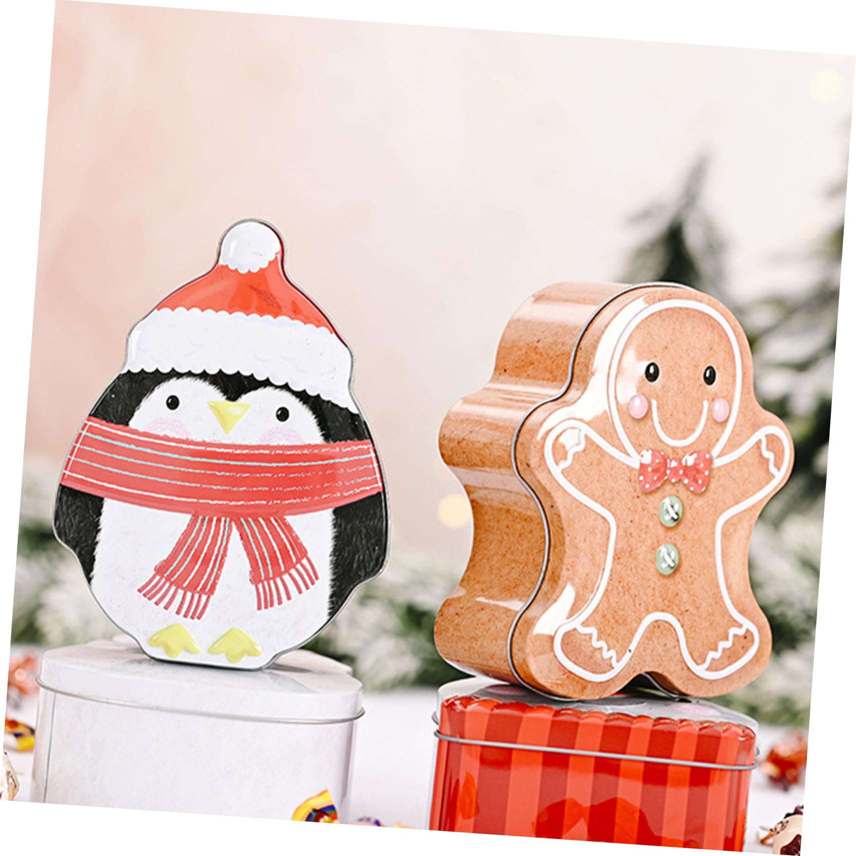 4pezzi Scatola Per Biscotti e Caramelle Motivi Natalizi Decorativi Per Dolcetti e Caramelle Per Festa Natale Decorazione Casa Piccolo e Leggero Facile Riporre e Trasportare