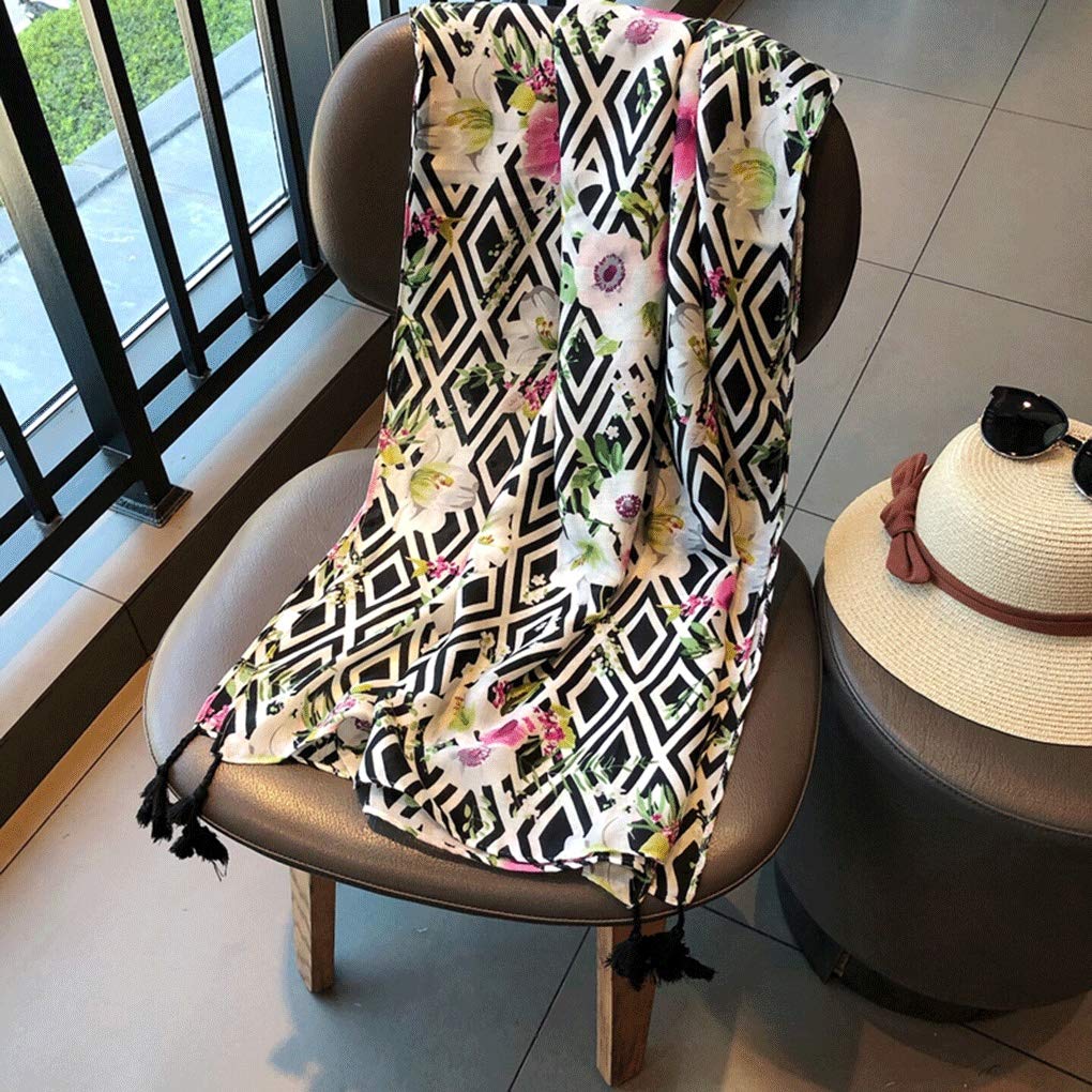 Foulard en soie pour femme, châle d'été, printemps et automne, section fine, écharpe sauvage, bavoir, longue serviette de plage, châle de protection solaire