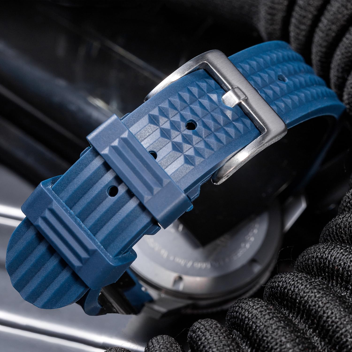 watchdives Gumowy pasek do zegarka, miękki gumowy pasek do zegarka, wodoodporny, zapasowy pasek do zegarków do nurkowania z dwiema pętlami mocującymi, dla mężczyzn i kobiet