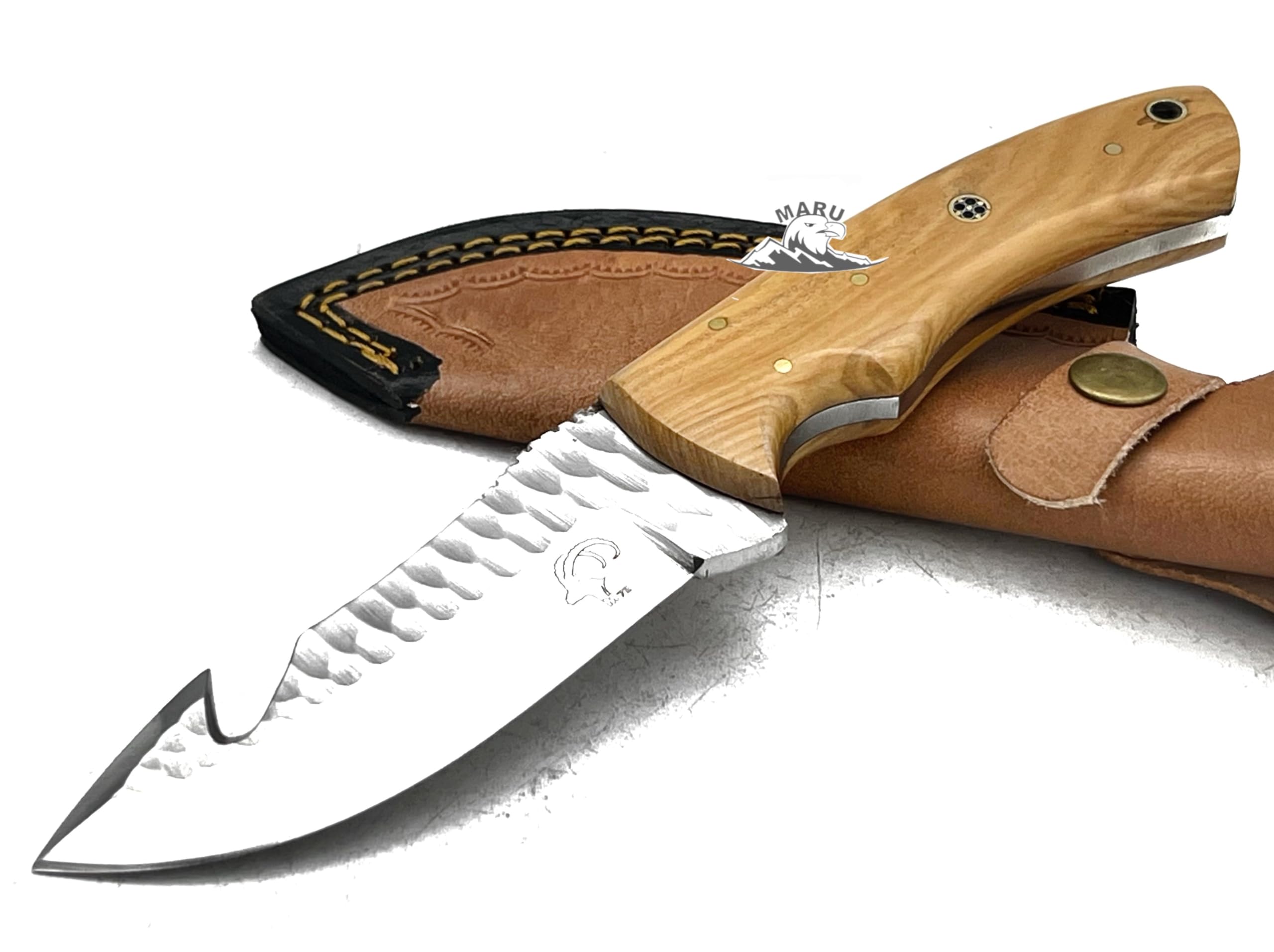Coltello Artigianale Skinner Lama in Acciaio INOX Manico Legno, Coltello Lama FIssa Da Caccia Collezione Con Fodero