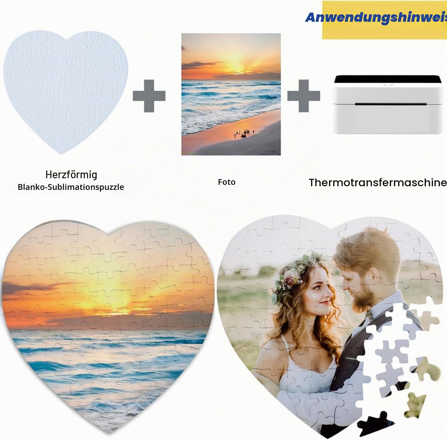 10 Sätze A4 20 Cm X 29 Cm 120 Stück Blanko-Puzzle, Sublimationsübertragung, Wärmeübertragung, Druck, Farbsublimation, Blanko-Puzzle, DIY