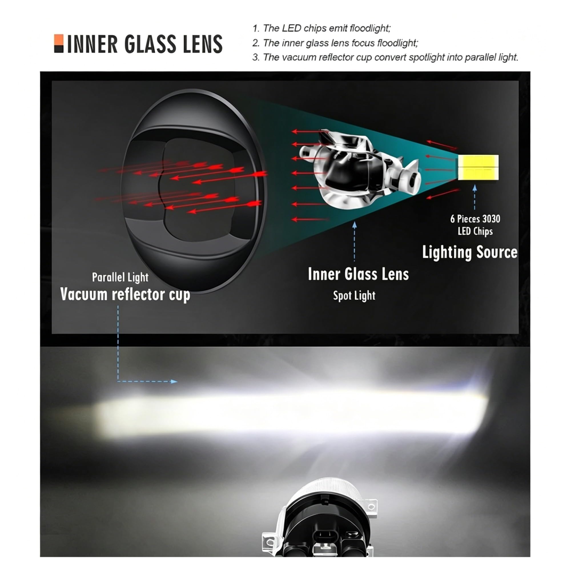 Faro Delantero Para VW Para Scirocco 3/III 2008 2009 2010 2011 2012 2013 2014 Luz Antiniebla LED 30W 8000LM Canbus Accesorios Lámpara Antiniebla Coche Faros Antiniebla
