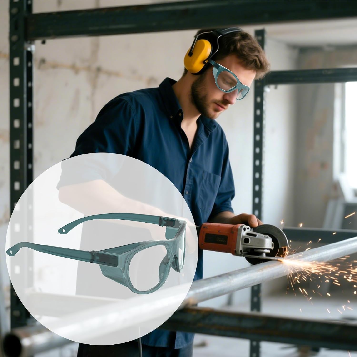 TR90 Lightweight Frame Safety Glasses,Anti-Fog UV400 Goggles Eye Protection Glasses for Men & Women - Image 6