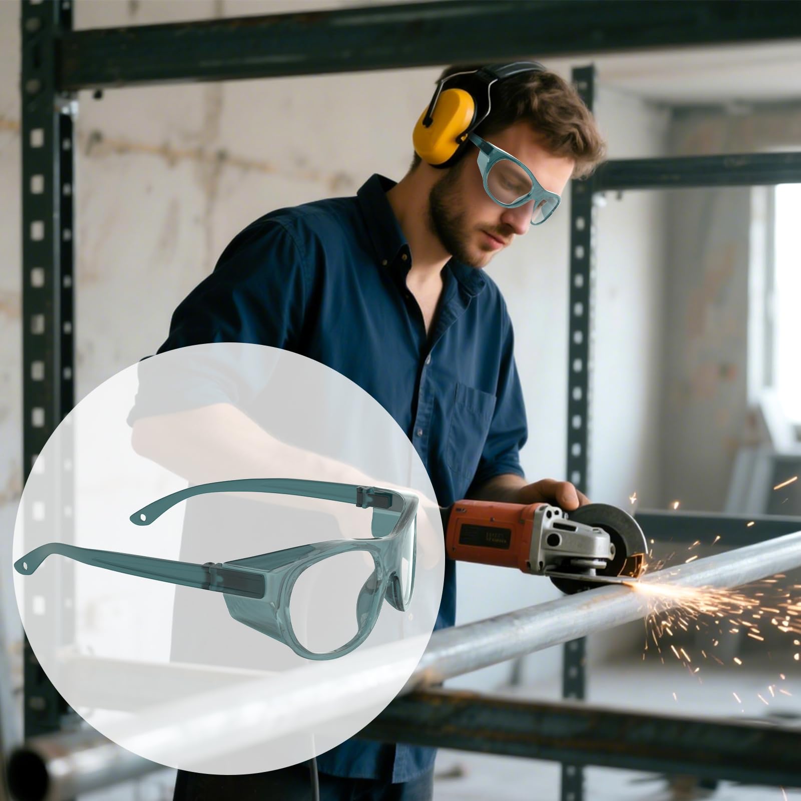 TR90 Lunettes de sécurité légères anti-buée UV400 pour homme et femme
