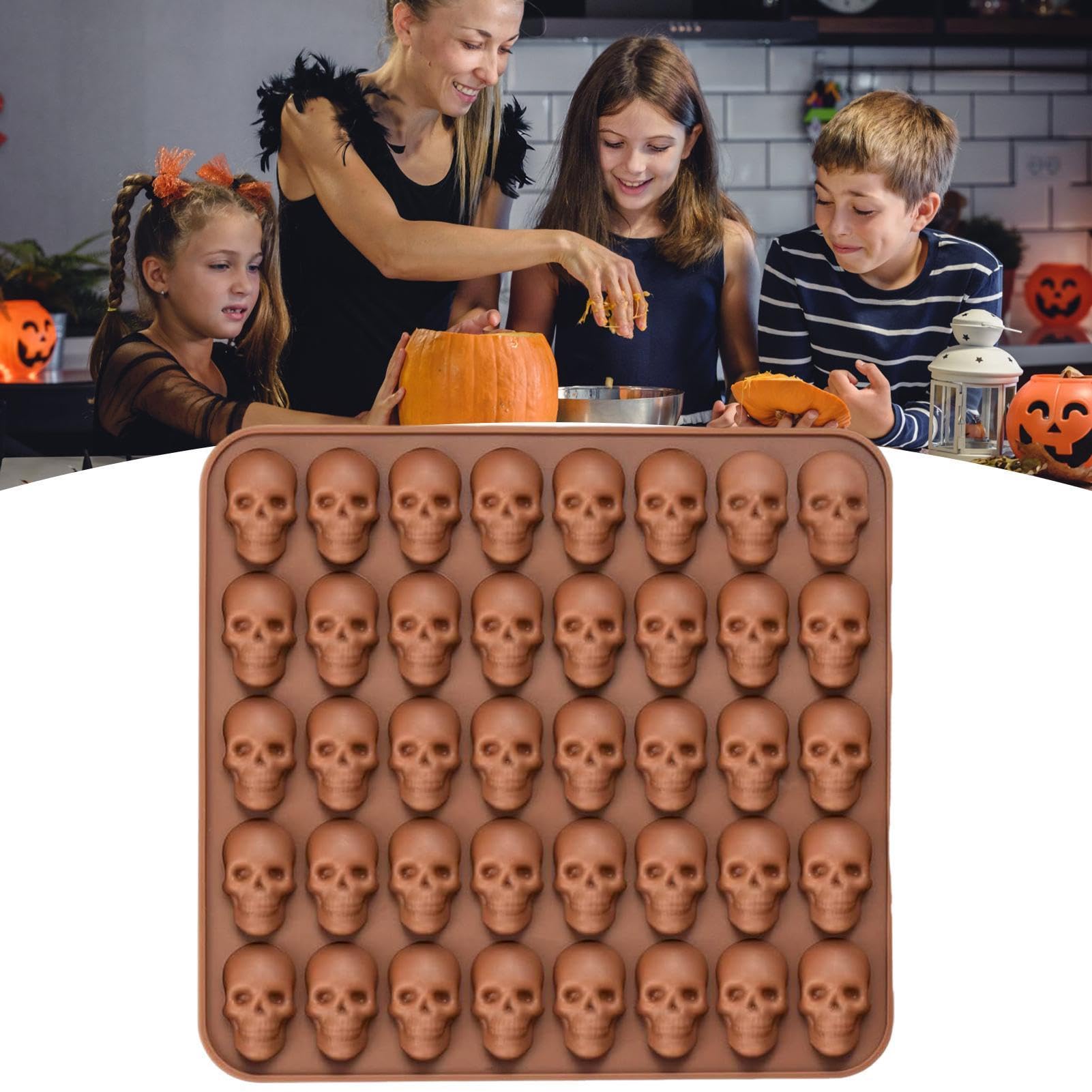 a Forma di Teschio da Forno Silicone Riutilizzabile Antiaderente Fai da Te | Forme artigianali in silicone per Caramelle Biscotti Torta Decorazione Snack per Cani Pasticceria