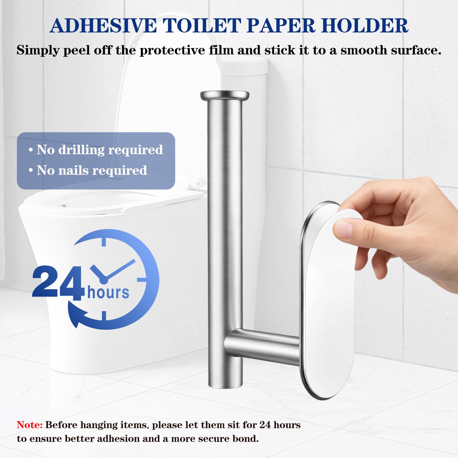 SetSail Adhesive Toilet Paper Holder Wall Mount Brushed Nickel, 2 Packs — Amazon image 5