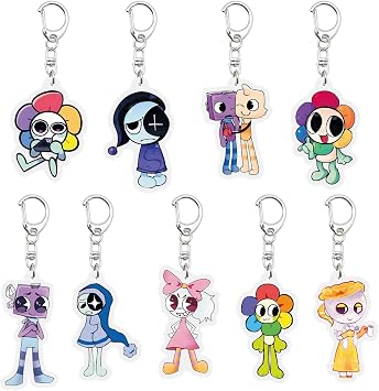 PQKL-party Dandys Keychain, 9pcs Dandys Acrylic Keychain Anime Cute Birthday Gifts,for Fans