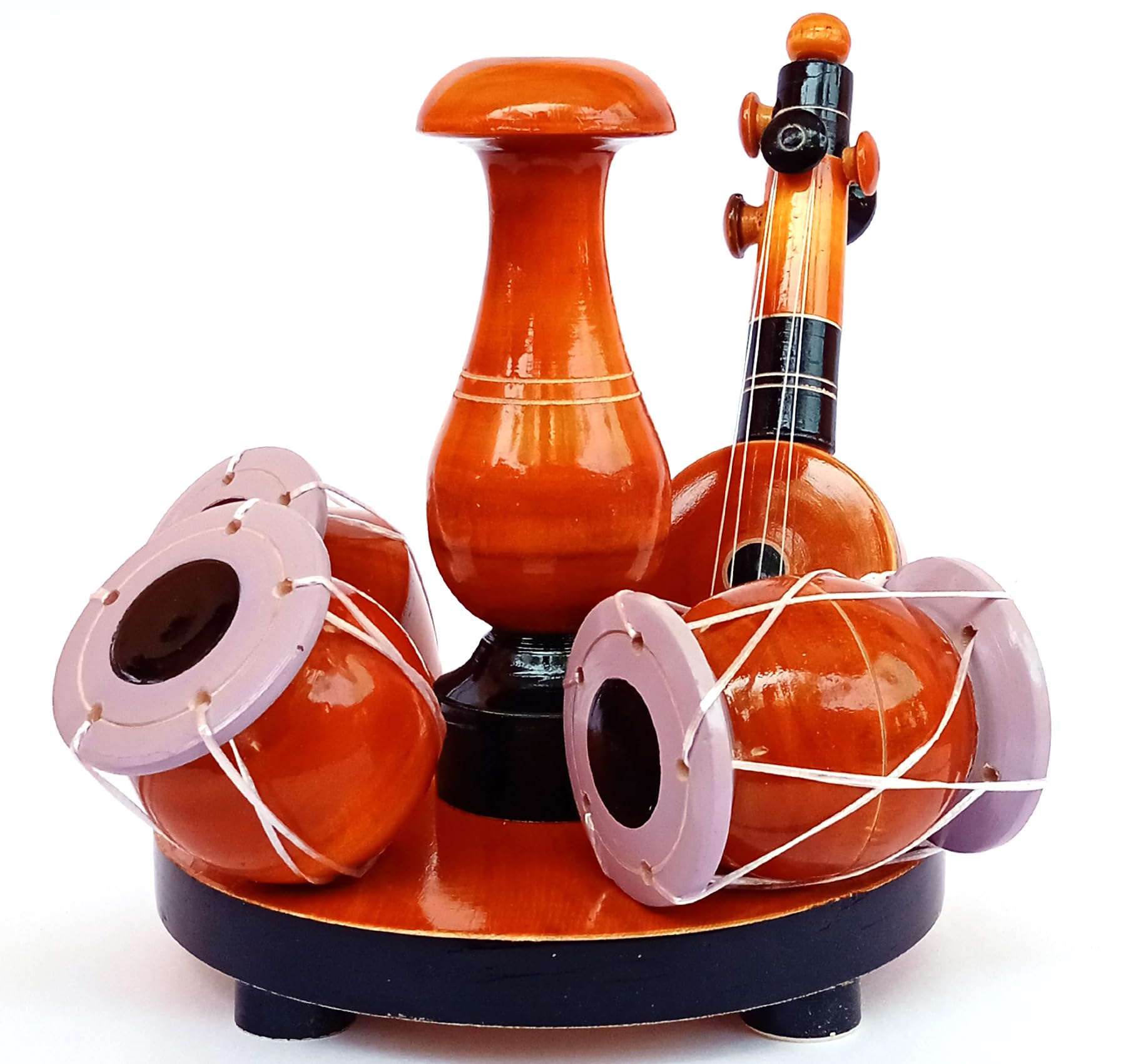 Handcrafted Wooden Musical Instrument Showpiece Set | Traditional Decorative Music Set for Home & Office Decor-picture-22