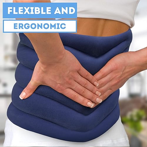 Miniatura 8 de Almohadilla térmica con peso para microondas, aprobada por la FSA HSA, funda de felpa suave rellena con linaza natural sin perfume para calor húmedo