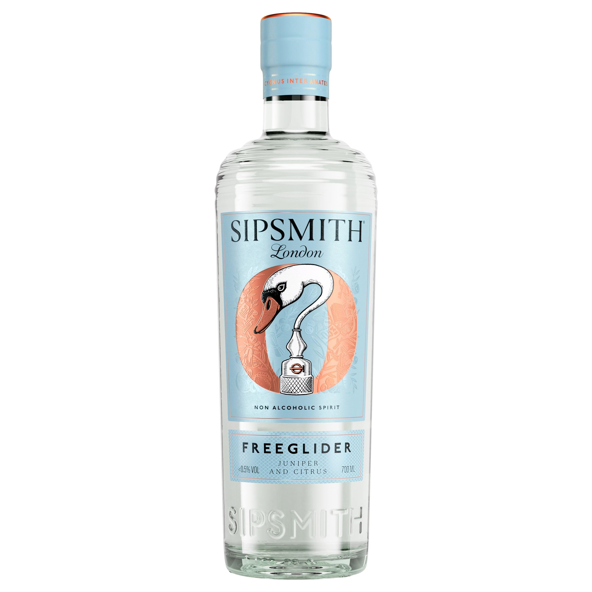 Sipsmith | FreeGlider | Craft | Non Alcoholic | Made with Distilled Botanicals | Yuzu & Orange | Juniper & Capiscum | 0.5% ABV | 70cl