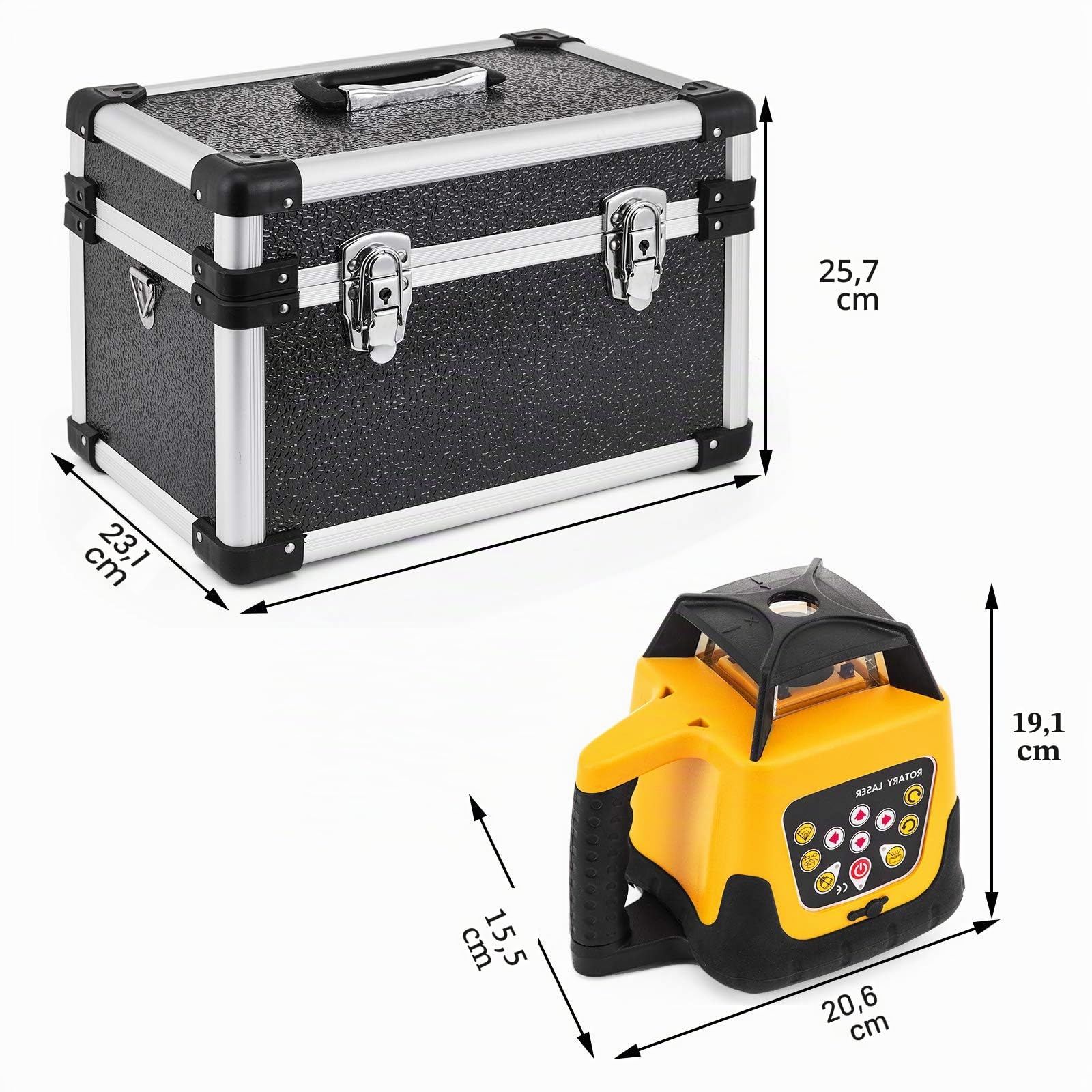 rotatif Niveau laser à mise à niveau automatique à mesurer avec récepteur télécommande étui de transport trépied et Personnel Croix, rouge