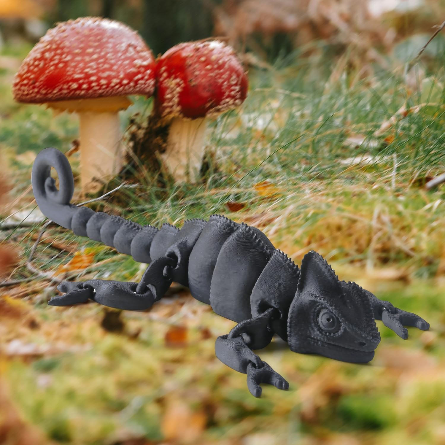 3D Printed Chameleon Articulated Fidget Toy - 12Inch PLA Flexible 3D Lizard Toy with Movable Joints, Stress Relief Desk Decor & Unique Gift for Reptile Lovers & Adults