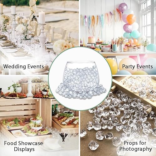 Miniatura 6 de Relleno de jarrón, piedras acrílicas, cubos de hielo triturados, diamantes para decoraciones de bodas y eventos, cuentas de gel de agua transparente