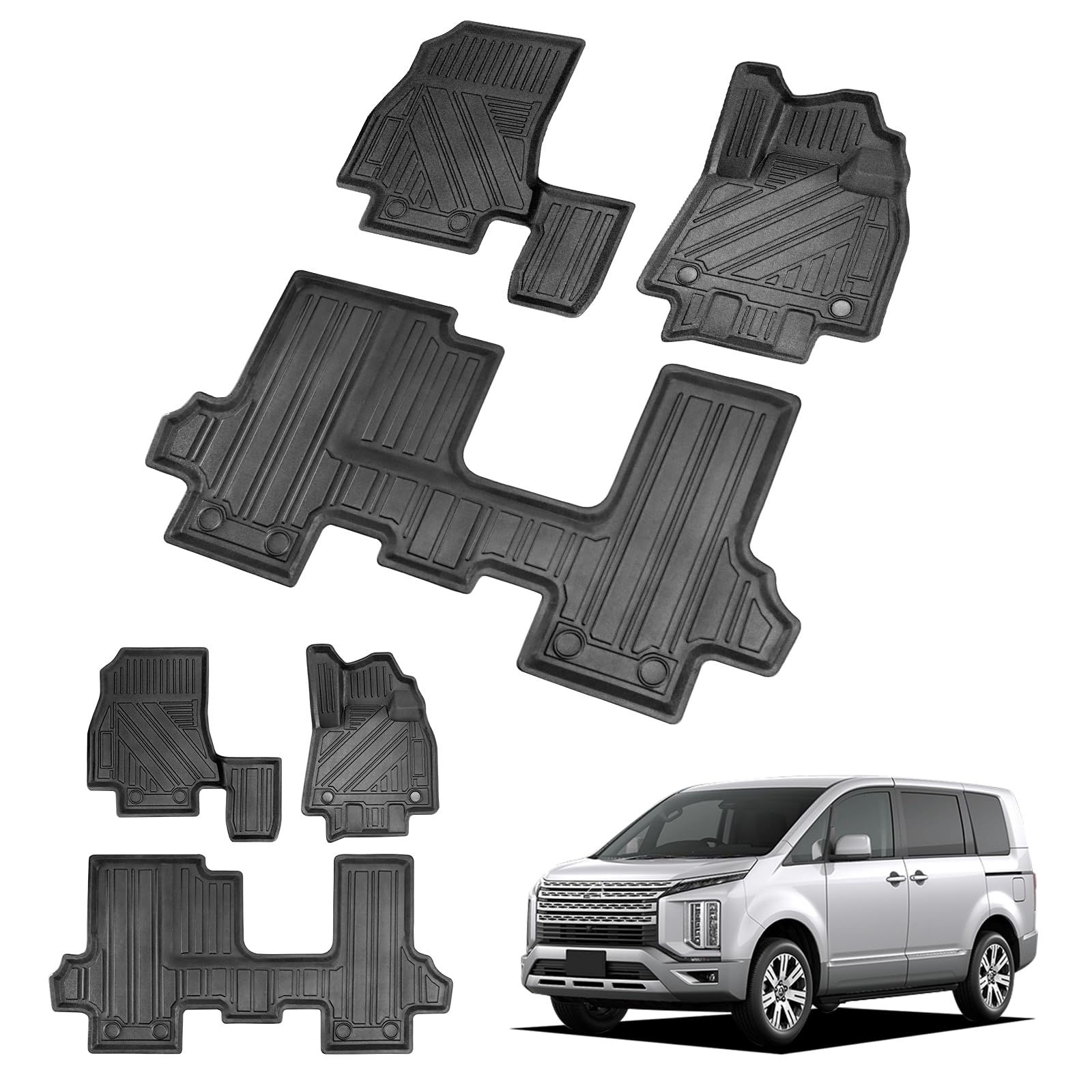 Amazon | 適合対応みつびし デリカ D5 8人乗り専用 フロアマット 2019