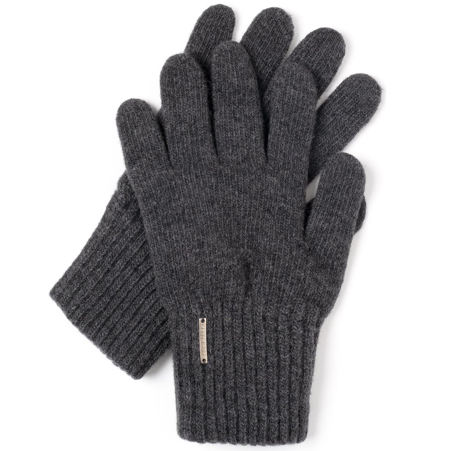 Vivisence Warm Woolen Winter Gloves For Women With Five Fingers Wide Welt Finish Soft And Warm Wool Blend Perfect For Cold Winter Days And Everyday Wear, Dark Grey,UNI