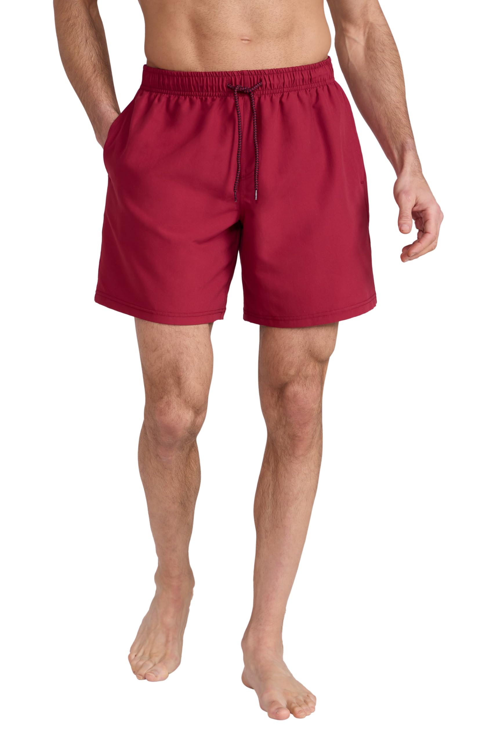 Mountain Warehouse Aruba Mens Swim Shorts - Fast Dry Swimming Trunks, Lightweight Board Shorts, Adjustable Draw Cord Beach Short Pants - Spring Summer, Holidays Dark Burgundy XXS