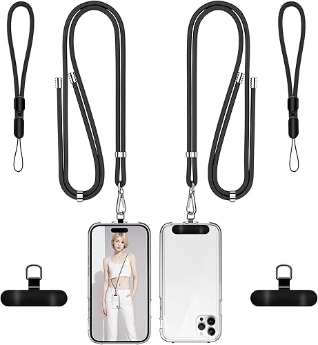 Miniatura 33 de takyu Cordón para teléfono celular, correa ajustable para el cuello y 2 correas de muñeca para teléfono con parches de sujeción para teléfono