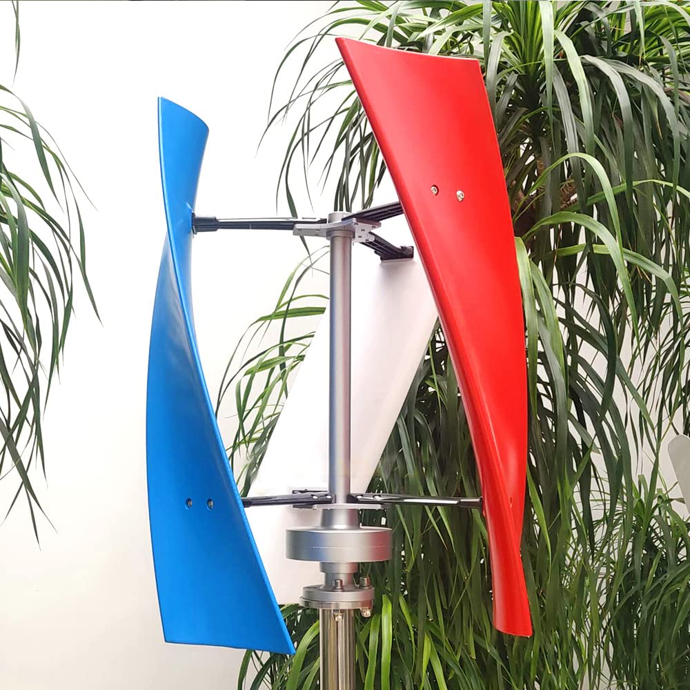 5000W Windturbinengenerator, 24V/48V/220V tragbares vertikales Helix Windkraft Windgenerator Kit mit kostenloser Energie und Laderegler für den und Außenbereich, Wohnmobil, Boot, Camping (12V)