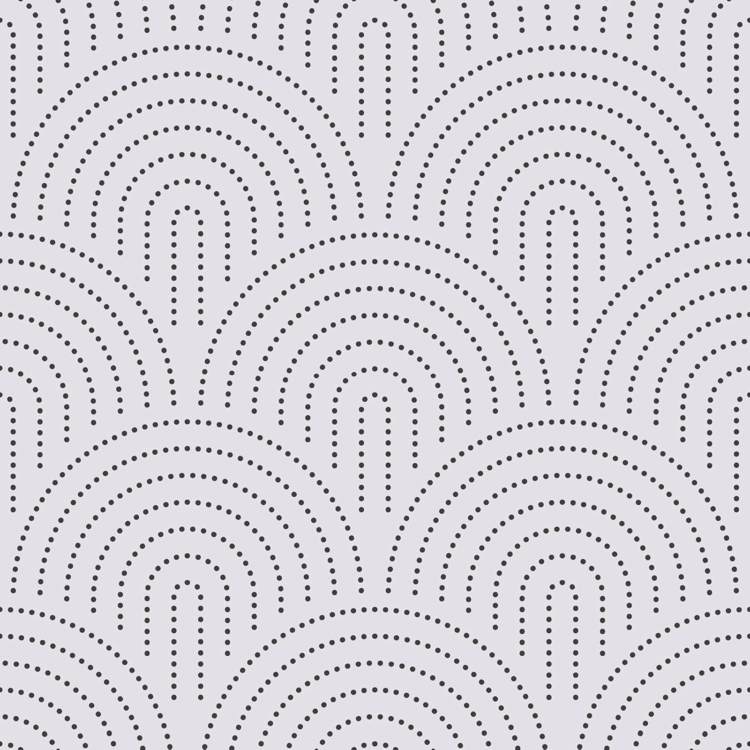 CRE8TIVE Arc Geometric Peel and Stick Wallpaper Modern Black and White Contact Paper for Walls Cabinets Drawers 12"x118" Removable Adhesive Minimalist Polka Dot Arch Wallpaper for Bathroom Living Room