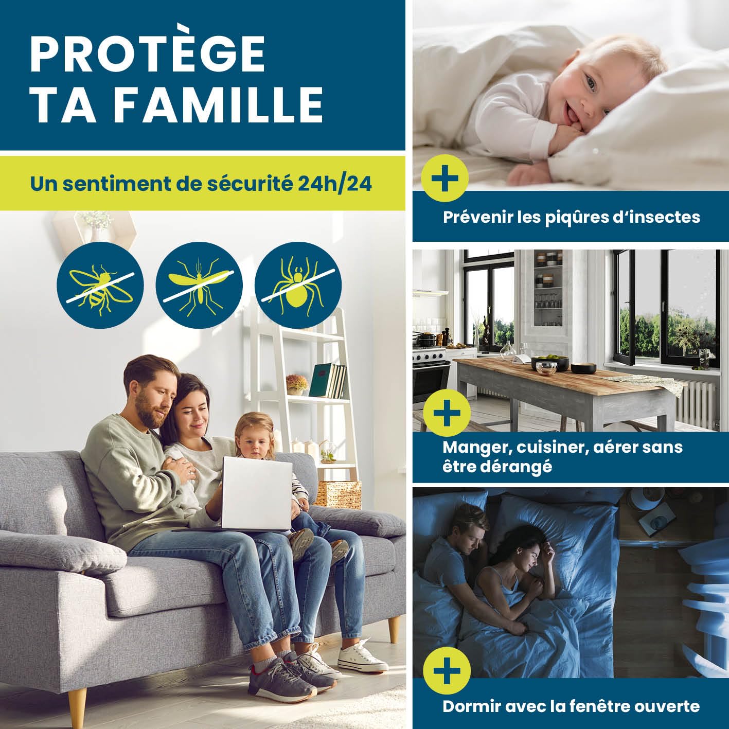 Hoberg Moustiquaire de fenêtre Fixation magnétique 150 x 130 cm découpable Noir