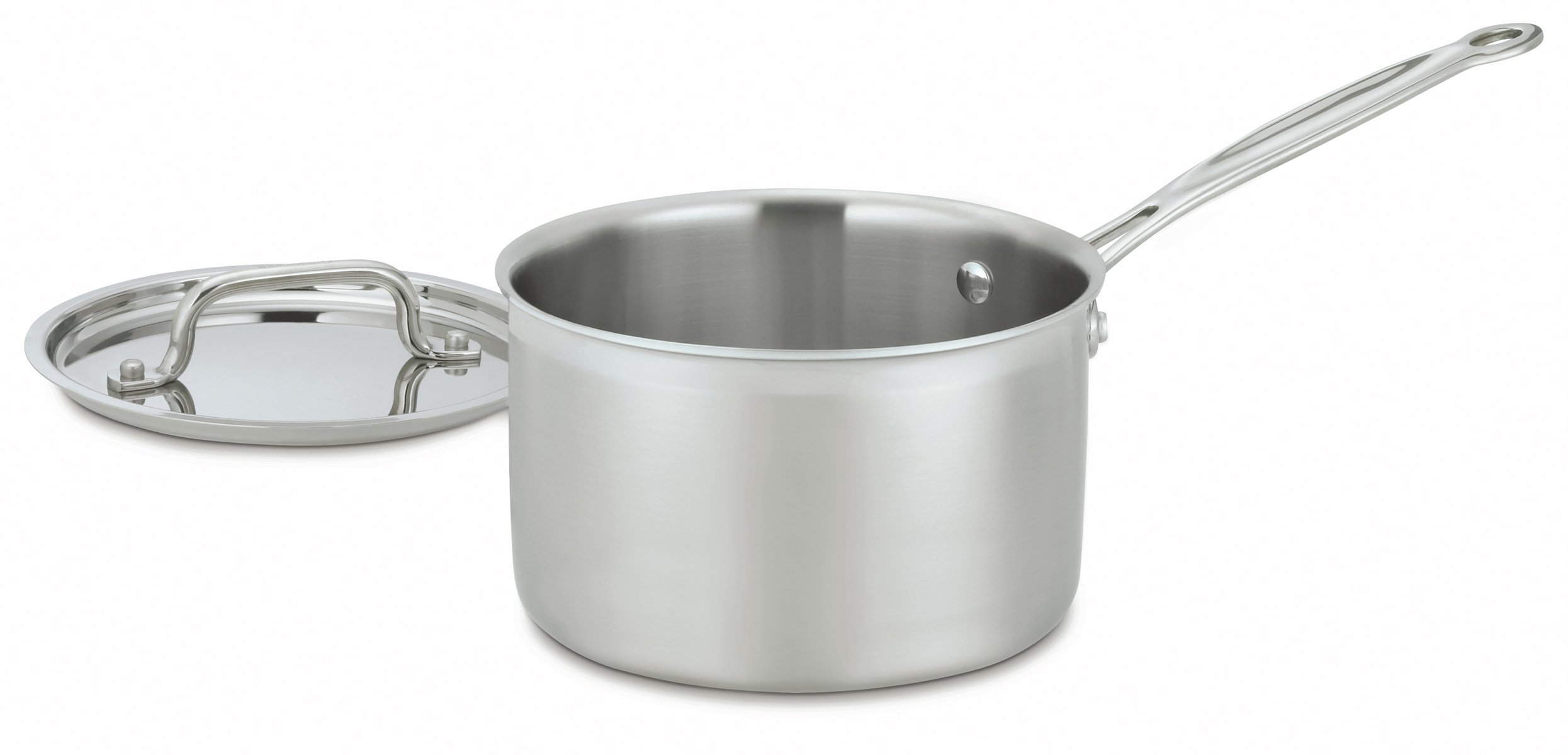 Cacerola Cuisinart Multiclad Pro – Acero Inoxidable Triple Capa, 3 Qt, Con Tapa, Ideal Para Inducción Y Todo Tipo De Cocina