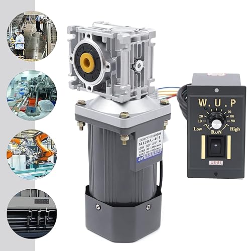 Miniatura 3 de Motor reductor de engranajes helicoidales AC 110V 120W con controlador de velocidad Relación de reducción 1:40 Motor reductor de par de velocidad