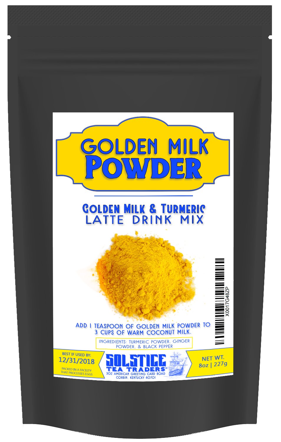 Golden Milk Powder Turmeric Tea Drink Mix (8Ounce), PreMixed Turmeric Golden Milk Mix