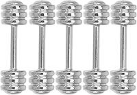 Vista 1 de Veemoon Equipo de gimnasio en miniatura para casa de muñecas, 5 piezas 1: 12 mini mancuernas modelo casa de muñecas, suministros de pesas