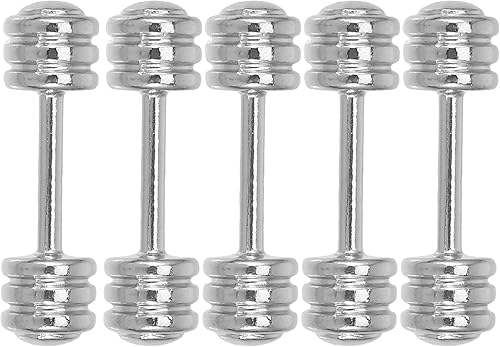 Veemoon Accesorios para casa de muñecas en miniatura, 5 piezas 1 12, modelo de mini mancuernas modelo de equipo deportivo en miniatura, decoración