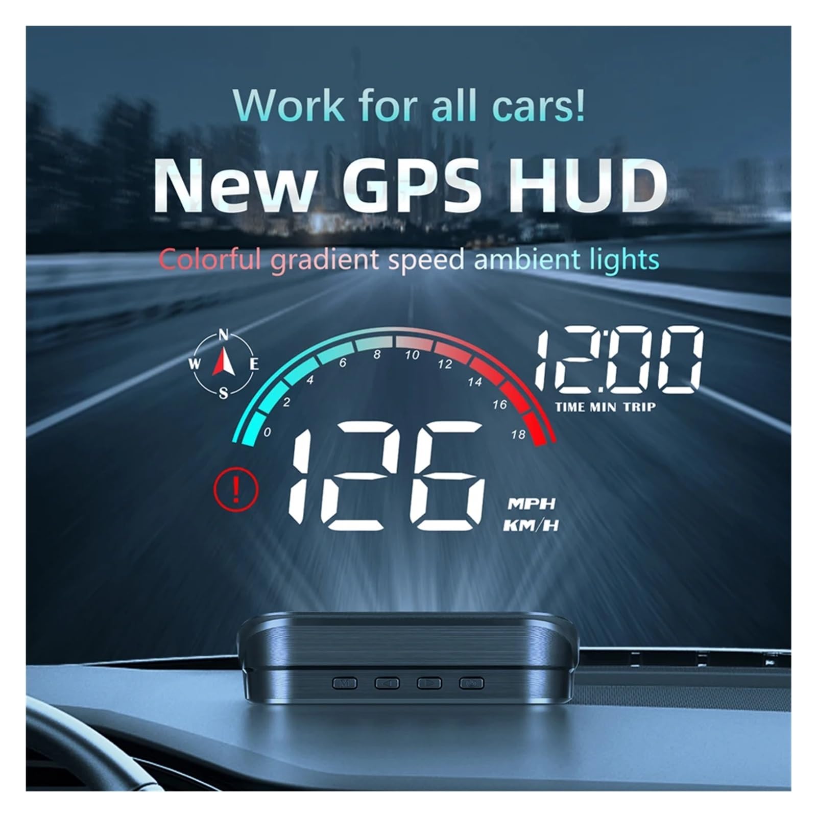 M22 Wyświetlacz Samochodowy HUD Head Up Uniwersalny Cyfrowy Prędkościomierz GPS Projekcja HD LCD Na Szkle Projektor Przednią Szybę łAtwy W MontażU