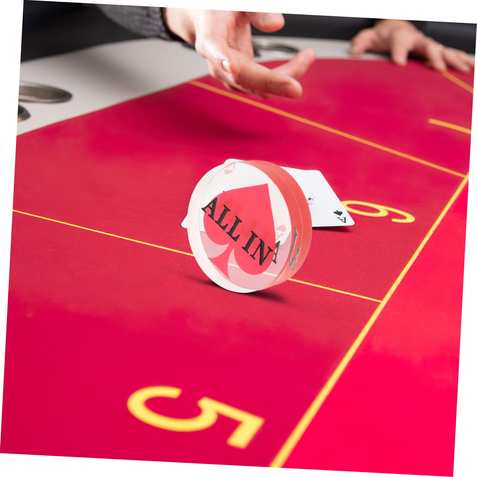 Abaodam Pulsante del Mazziere in Acrilico Doppio Lato per Carte da Gioco e Poker, Segnapunti per All-in e Black Jack