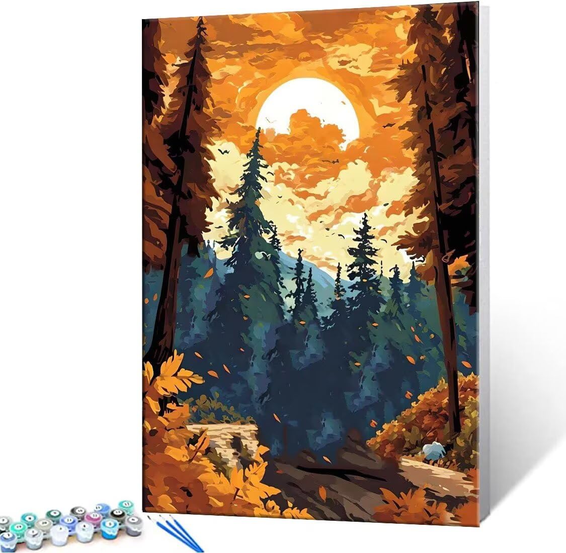 Malen nach Zahlen Kinder ab 7 8 9 10 Jahre, Wald Landschaft Malen nach Zahlen Erwachsene Jugendliche Malen-Nach-Zahlen Kinder Teenager für Mädchen Geschenkideen Malen nach Zahlen 100x130 cm z-484