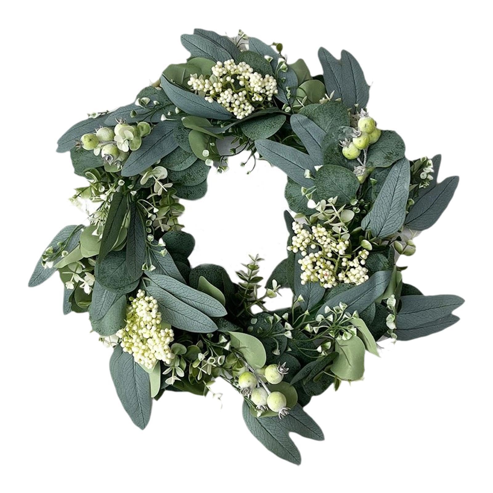 Pleayietoopiatiey Artificial Wreath Decor Spring Wreath for Bedroom Front Door Farmhouse Patio
