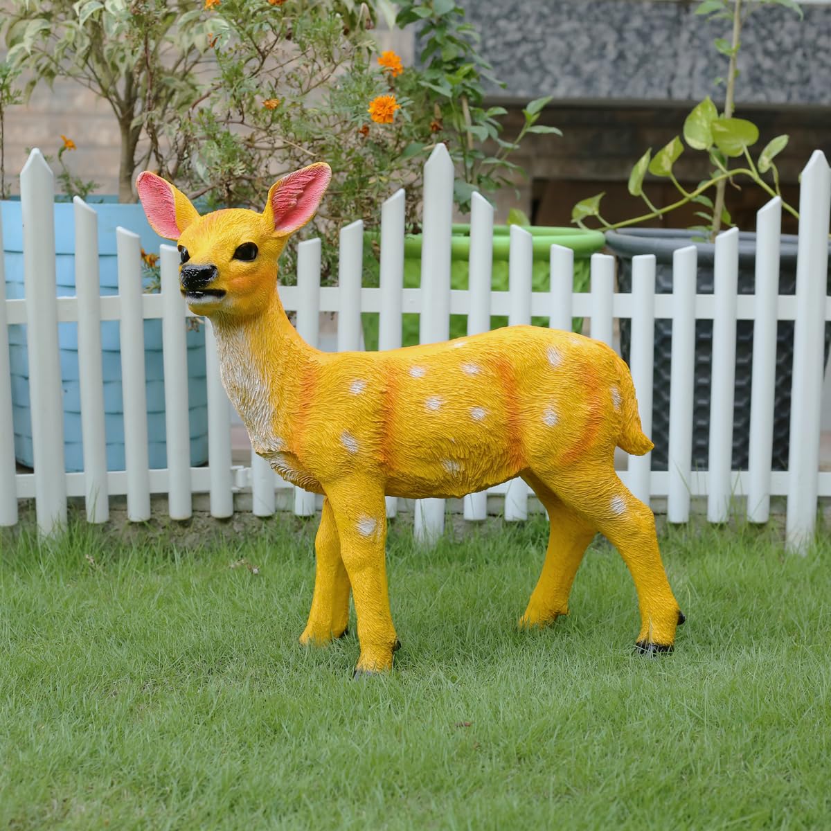 Wonderland Real Looking Resin Sika Deer (Light Brown) |Outdoor Garden Décor