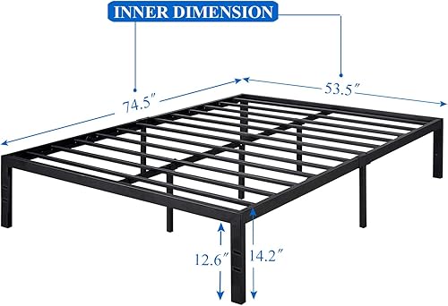 Miniatura 2 de Base de cama Vecelo, de 14 pulgadas, listones de acero resistente