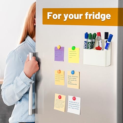 Miniatura 6 de Simetufy Soporte magnético para marcadores de borrado en seco, blanco, 1 paquete