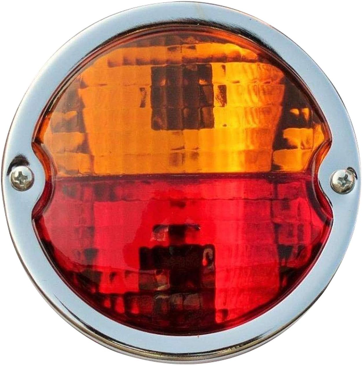 Vintage Hot Rod Tail Lights 2X Rear Lights tail lights assembly | Black Body | Chrome Ring | Red/Amber Lens with 12v Bulbs Suitable for Model A Car & DODGE Trucks, Pickup Duolamp Tail Light