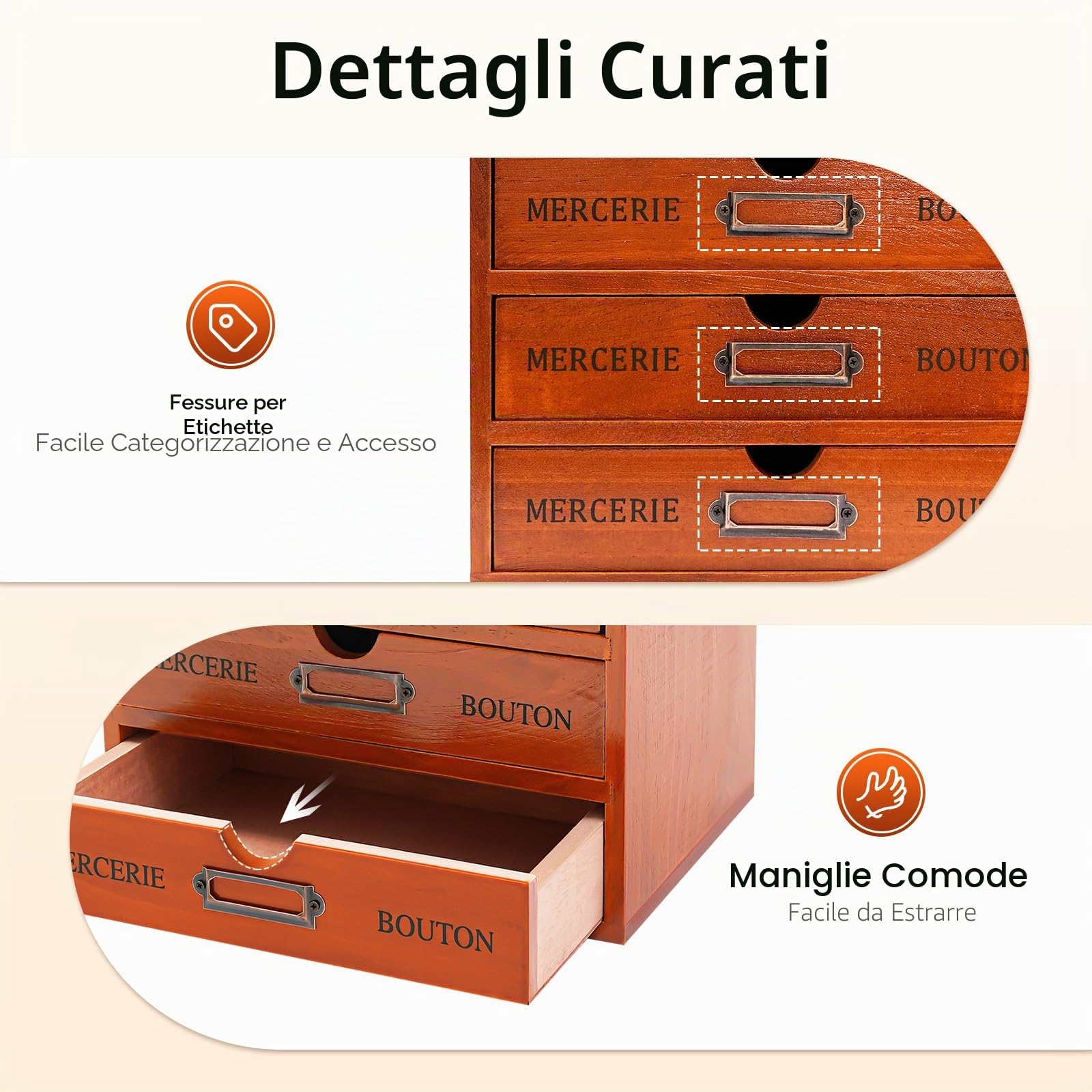 5 cassetti torre portaoggetti, organizer da scrivania in legno, organizer per ufficio con cassetti, portaoggetti per ufficio e casa, organizer in legno con 5 livelli, per ufficio, camera da letto e