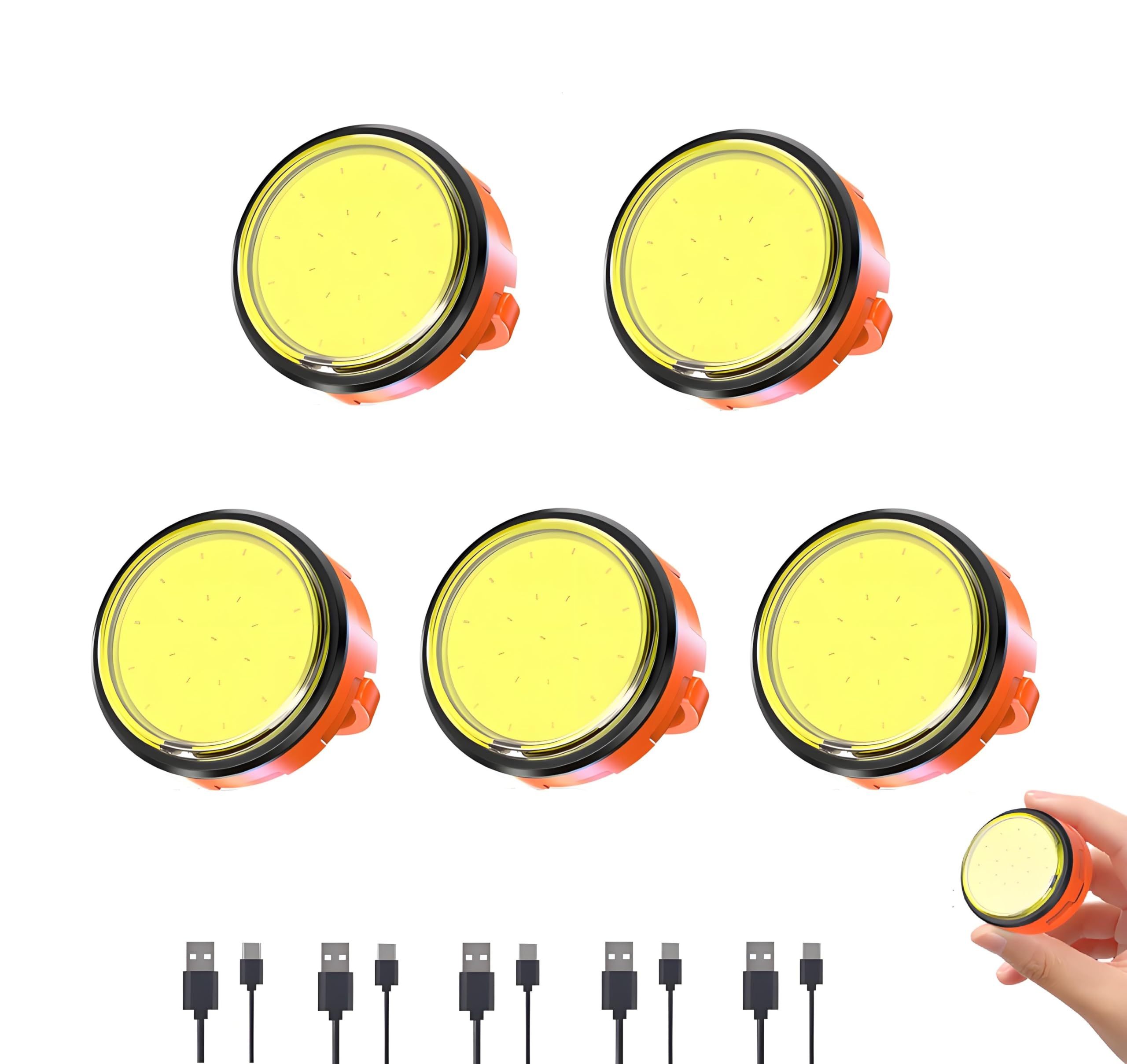 Darlur 5 Pack Small Mini Rechargeable Camping Light,Camping Tent Lantern,3 Light Modes?for Night Camping,Emergency Repair, Hiking, Indoor and Outdoor Emergency Light