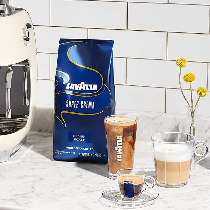 Café Lavazza Super Crema en Grano, Tostado Medio para Espresso, 2.2 lb (Pack de 6) miniatura 9