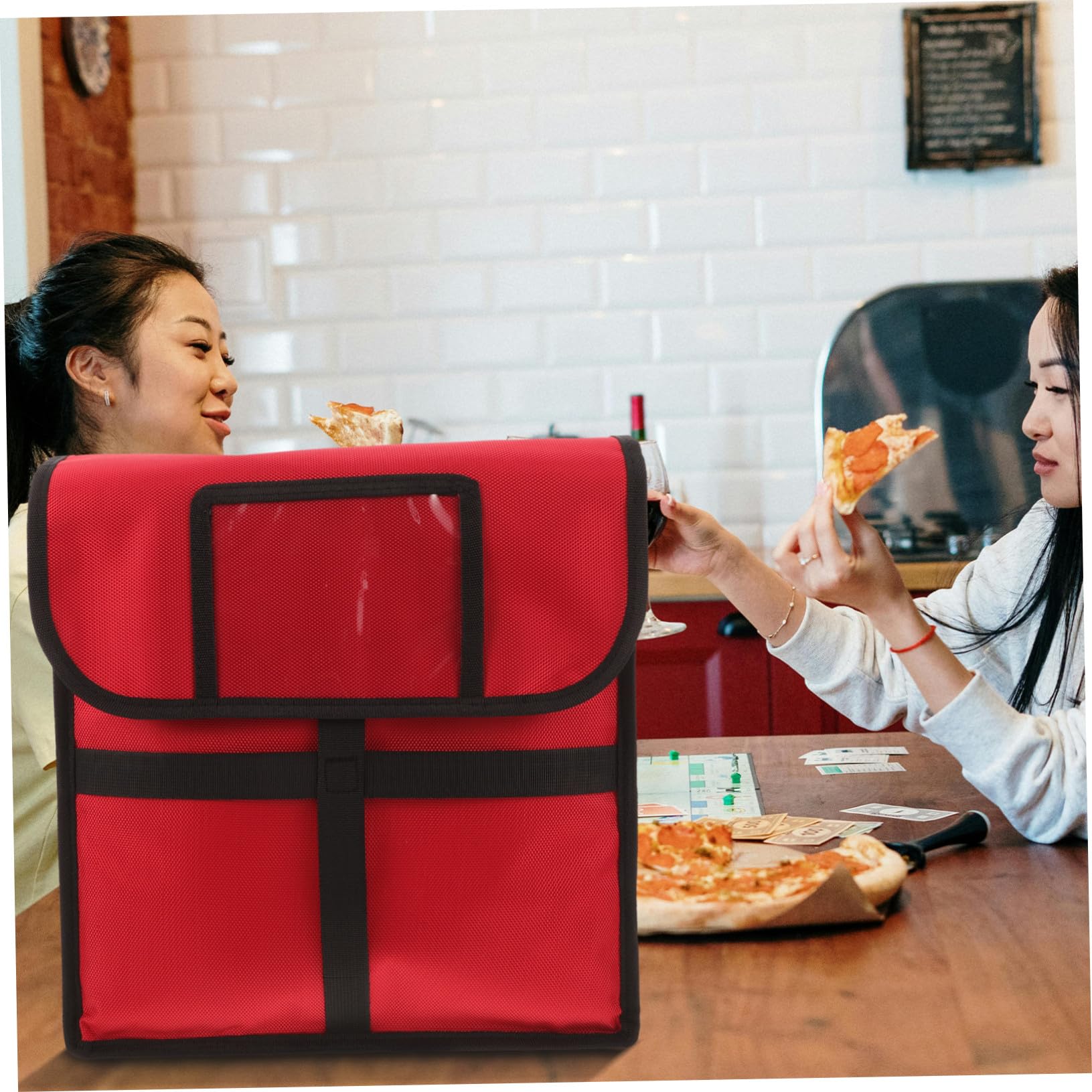 Sac Grand pour Livraison de Pizza Professionnel avec Fermeture et Poignée Sac Thermique Résistant à Humidité pour Transport Alimentaire Commercial