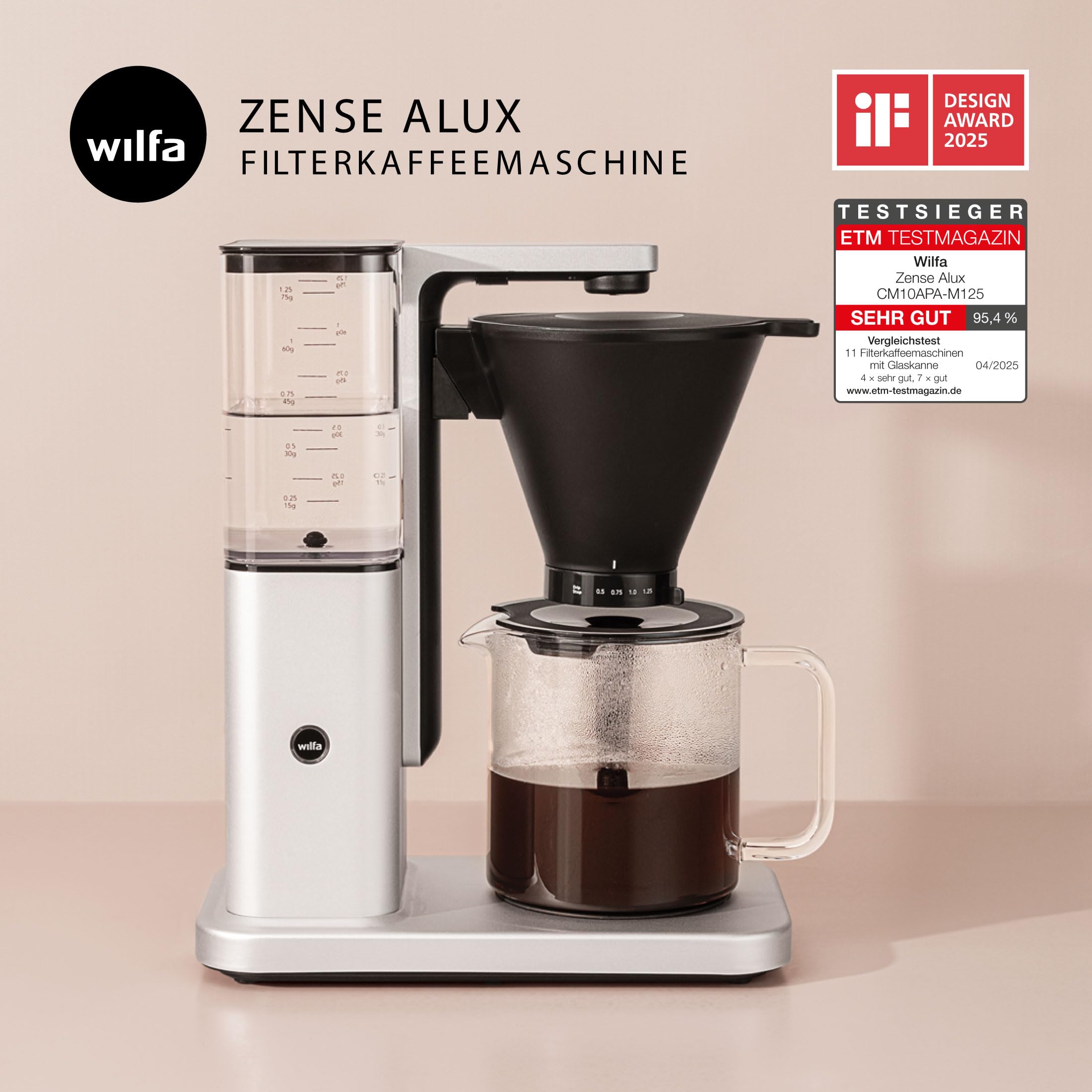 Wilfa Zense Alux filterkoffiezetapparaat - 1.25L afneembaar