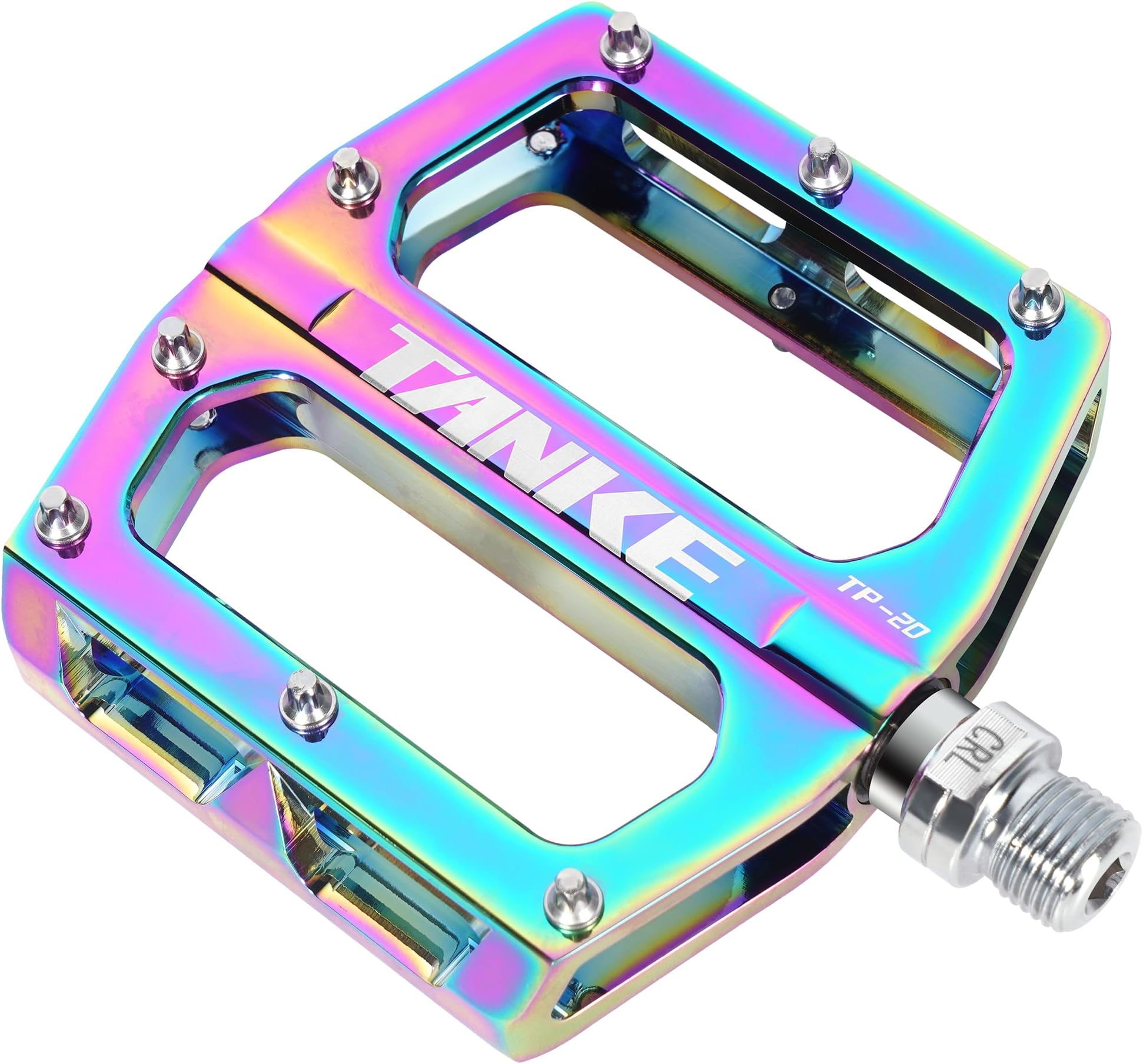 1 Pair Bike Pedals Aluminum Alloy Cycling Pedals Lightweight Sealed Bearing Flat Pedals W/Anti-Skid Pins for Road Mountain Bike