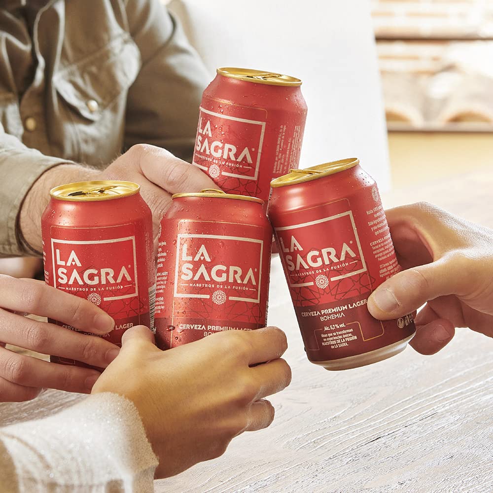 La Sagra - Cerveza Lager estilo Pilsner - Alc. 5,2% Vol. - Caja de 24 latas de 330 ml - Total: 7920 ml (Paquete de 5)